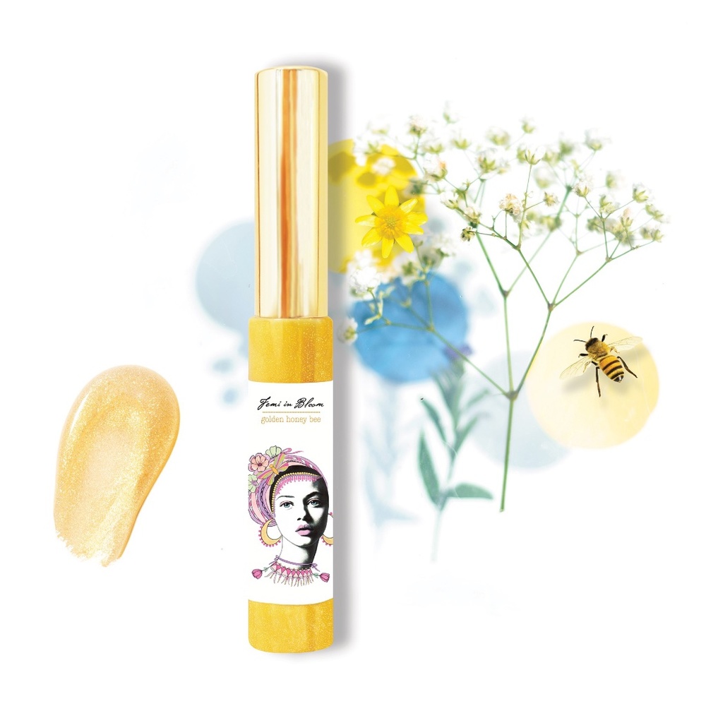 Sheer Gold Shimmer Organic Lip Gloss Plumper Treatment / Moisturize & Hydrate